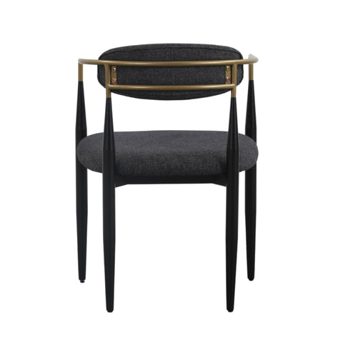 Modrest Buchtel Mid Century Modern Dark Grey & Gold Arm & Black Dining Chair Model VGDW-J1312-DKGRY