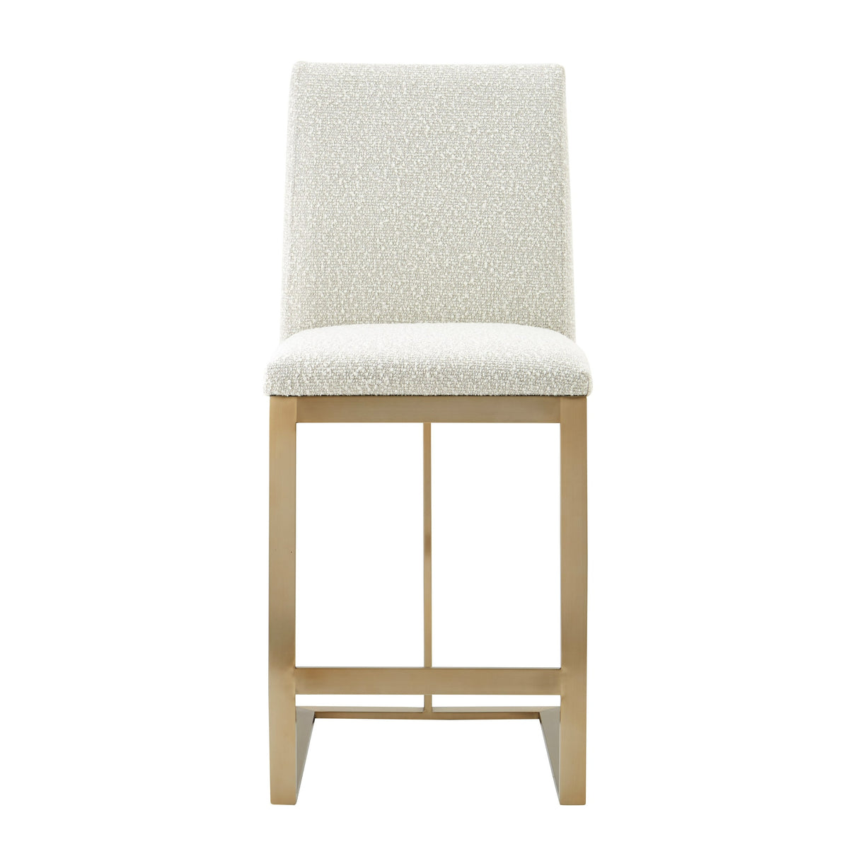 Modrest Frankie Modern Off White Fabric & Antique Brass Counter Chair Model VGGA-6917CH-C-OWHTB