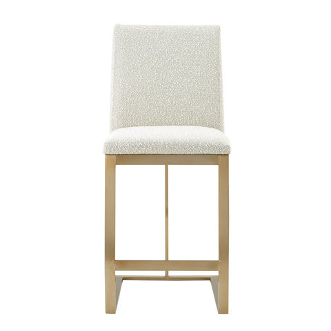 Modrest Frankie Modern Off White Fabric & Antique Brass Counter Chair Model VGGA-6917CH-C-OWHTB