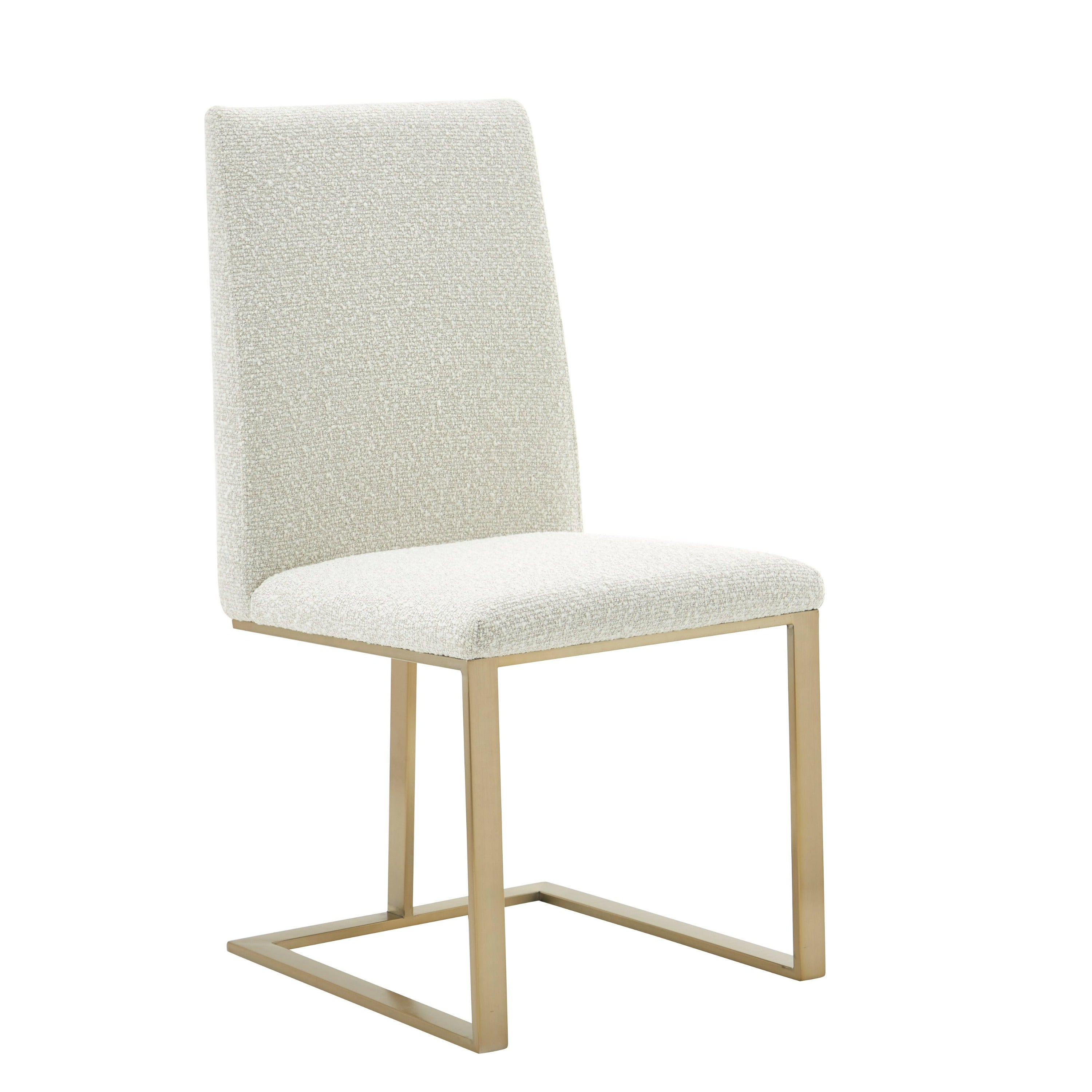 Modrest Frankie Modern Off White Fabric & Antique Brass Dining Chair Model VGGA-6917CH-OWHTB