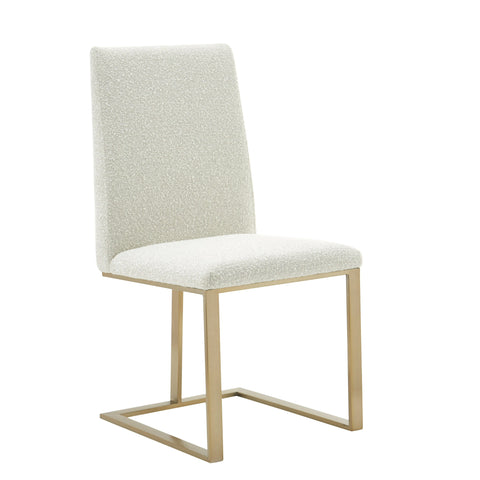 Modrest Frankie Modern Off White Fabric & Antique Brass Dining Chair Model VGGA-6917CH-OWHTB
