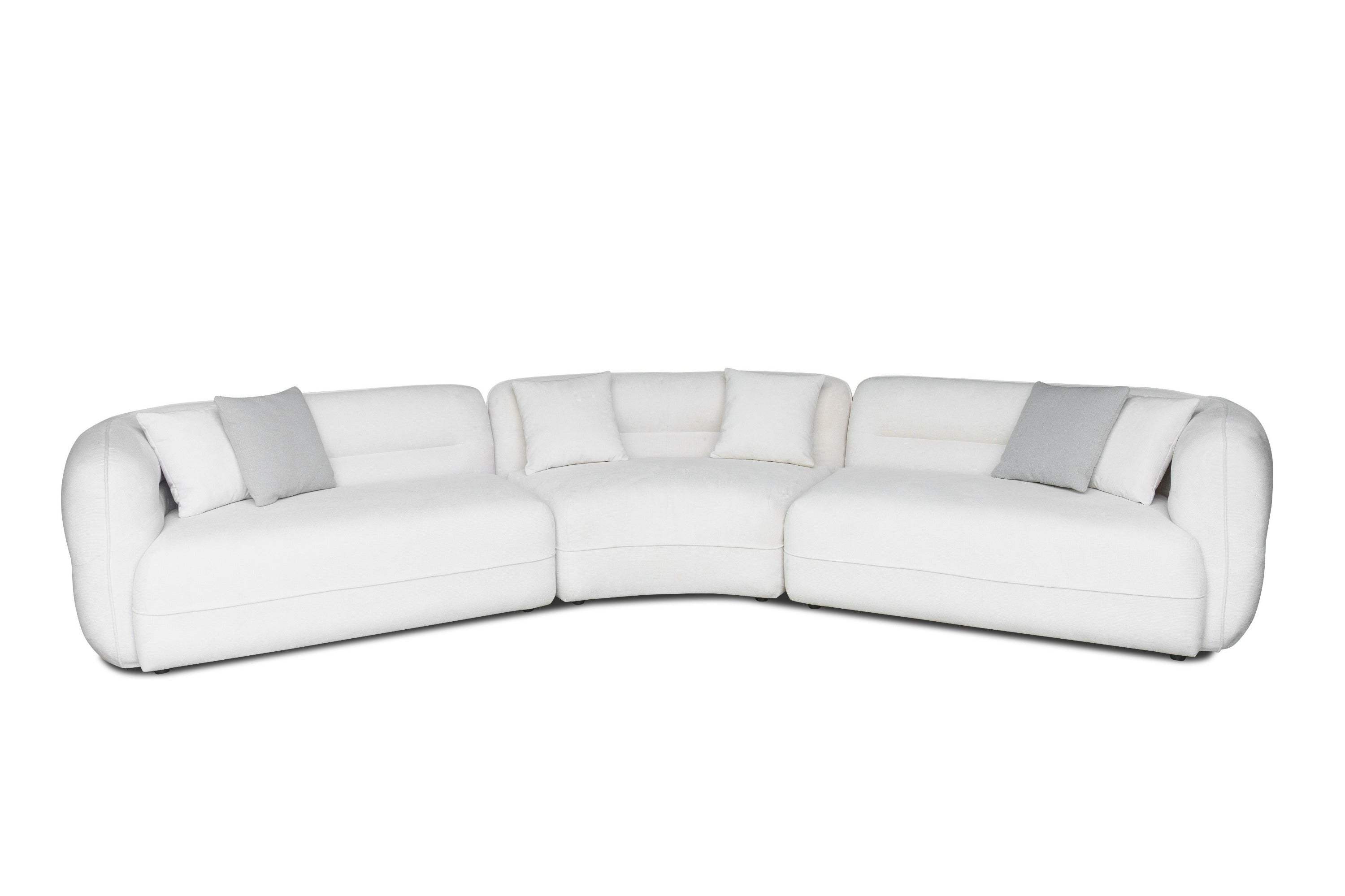 Divani Casa Gypsy Modern Off White Fabric Curved Sectional Sofa Model VGAH-FL12-OFF