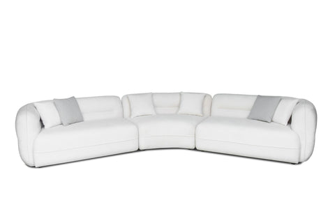 Divani Casa Gypsy Modern Off White Fabric Curved Sectional Sofa Model VGAH-FL12-OFF