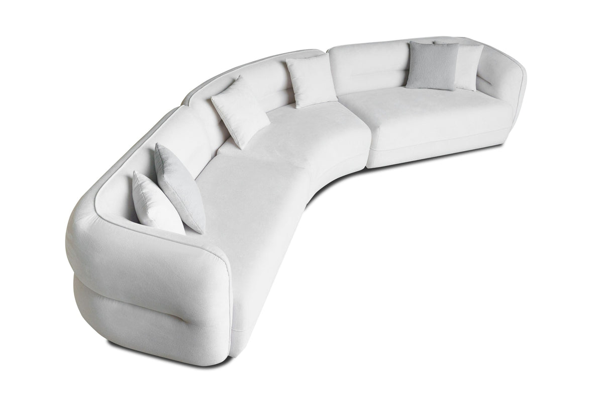 Divani Casa Gypsy Modern Off White Fabric Curved Sectional Sofa Model VGAH-FL12-OFF