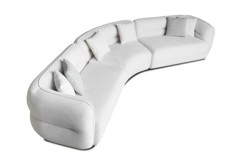 Divani Casa Gypsy Modern Off White Fabric Curved Sectional Sofa Model VGAH-FL12-OFF