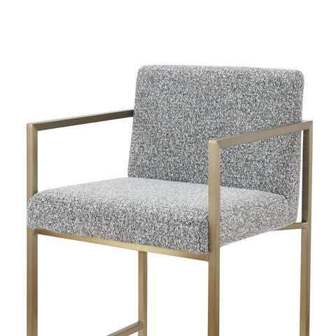 Modrest Suzanne Modern Grey Fabric & Antique Brass Counter Chair Model VGGA-6229CH-C-GRY