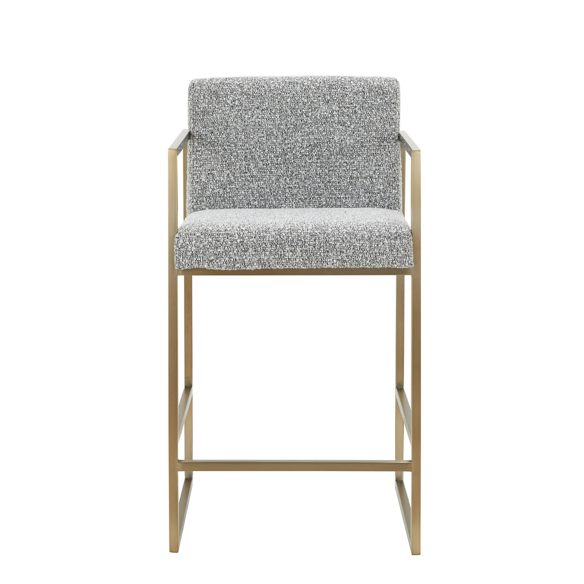 Modrest Suzanne Modern Grey Fabric & Antique Brass Counter Chair Model VGGA-6229CH-C-GRY