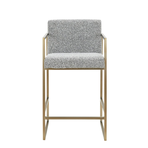 Modrest Suzanne Modern Grey Fabric & Antique Brass Counter Chair Model VGGA-6229CH-C-GRY
