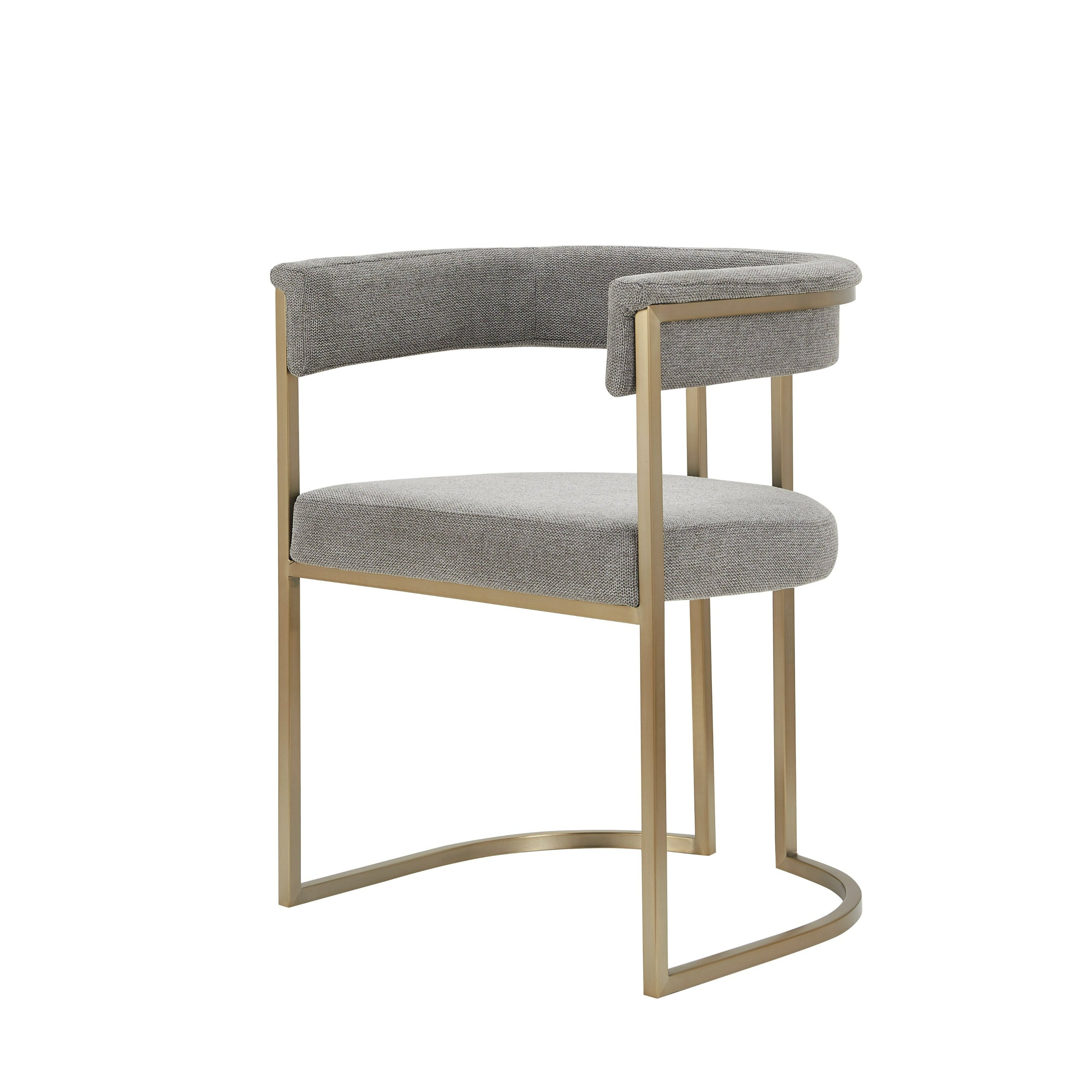 Modrest Byron Modern Grey Fabric & Antique Brass Dining Chair Model VGGA-6966CH-GRY