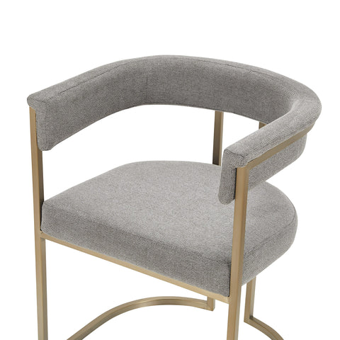 Modrest Byron Modern Grey Fabric & Antique Brass Dining Chair Model VGGA-6966CH-GRY