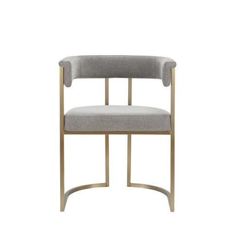 Modrest Byron Modern Grey Fabric & Antique Brass Dining Chair Model VGGA-6966CH-GRY