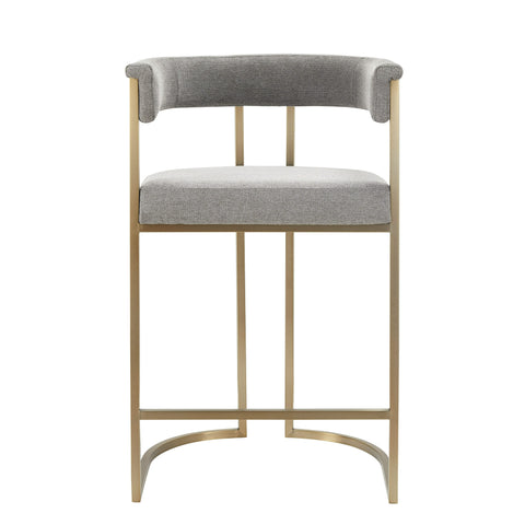 Modrest Byron Modern Grey Fabric & Antique Brass Counter Chair Model VGGA-6966CH-C-GRY