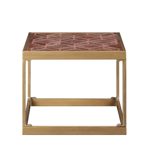 Genevieve Retro Brown Top Grain Leather End Table Model 82312 By ACME Furniture