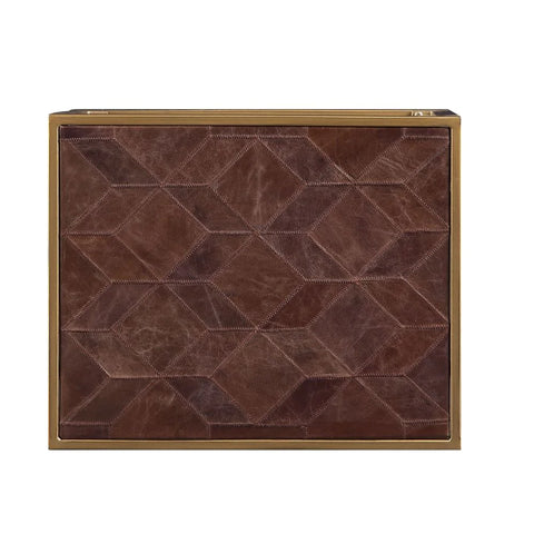 Genevieve Retro Brown Top Grain Leather End Table Model 82312 By ACME Furniture