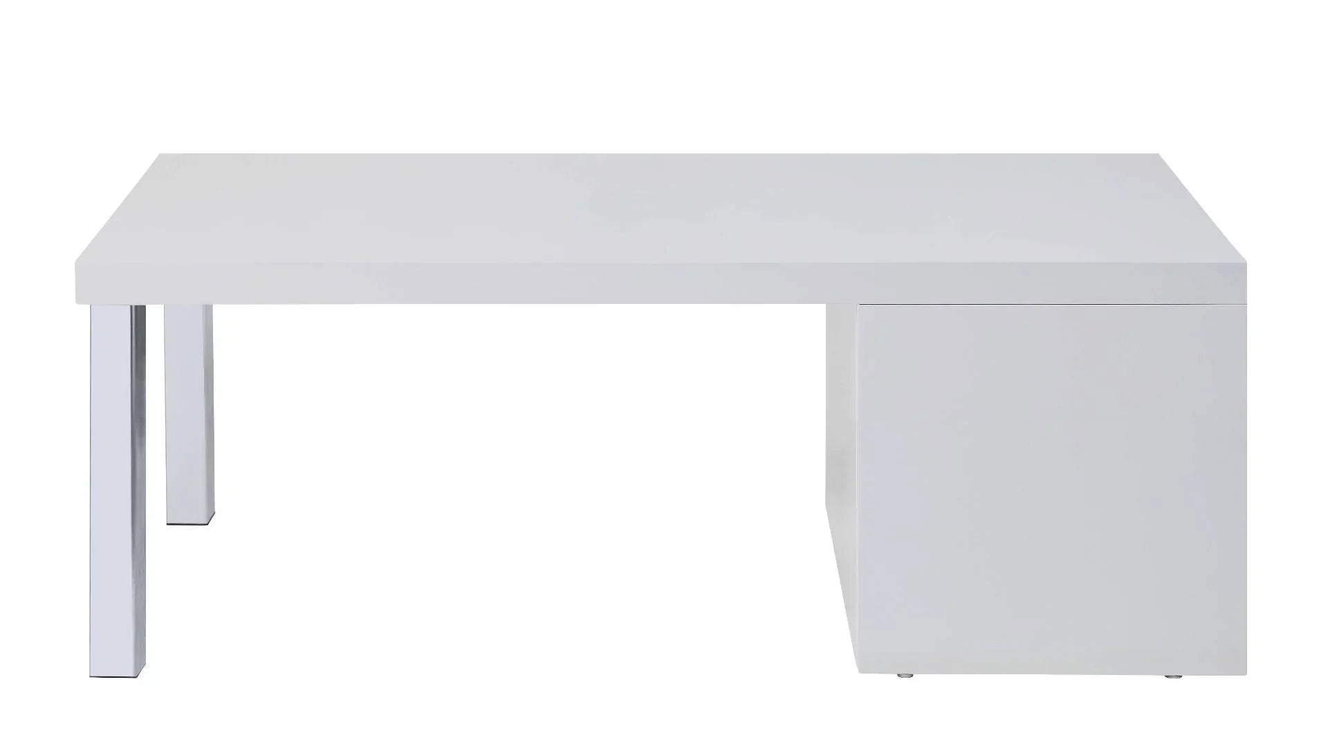 Harta White High Gloss & Chrome Coffee Table Model 82330 By ACME Furniture