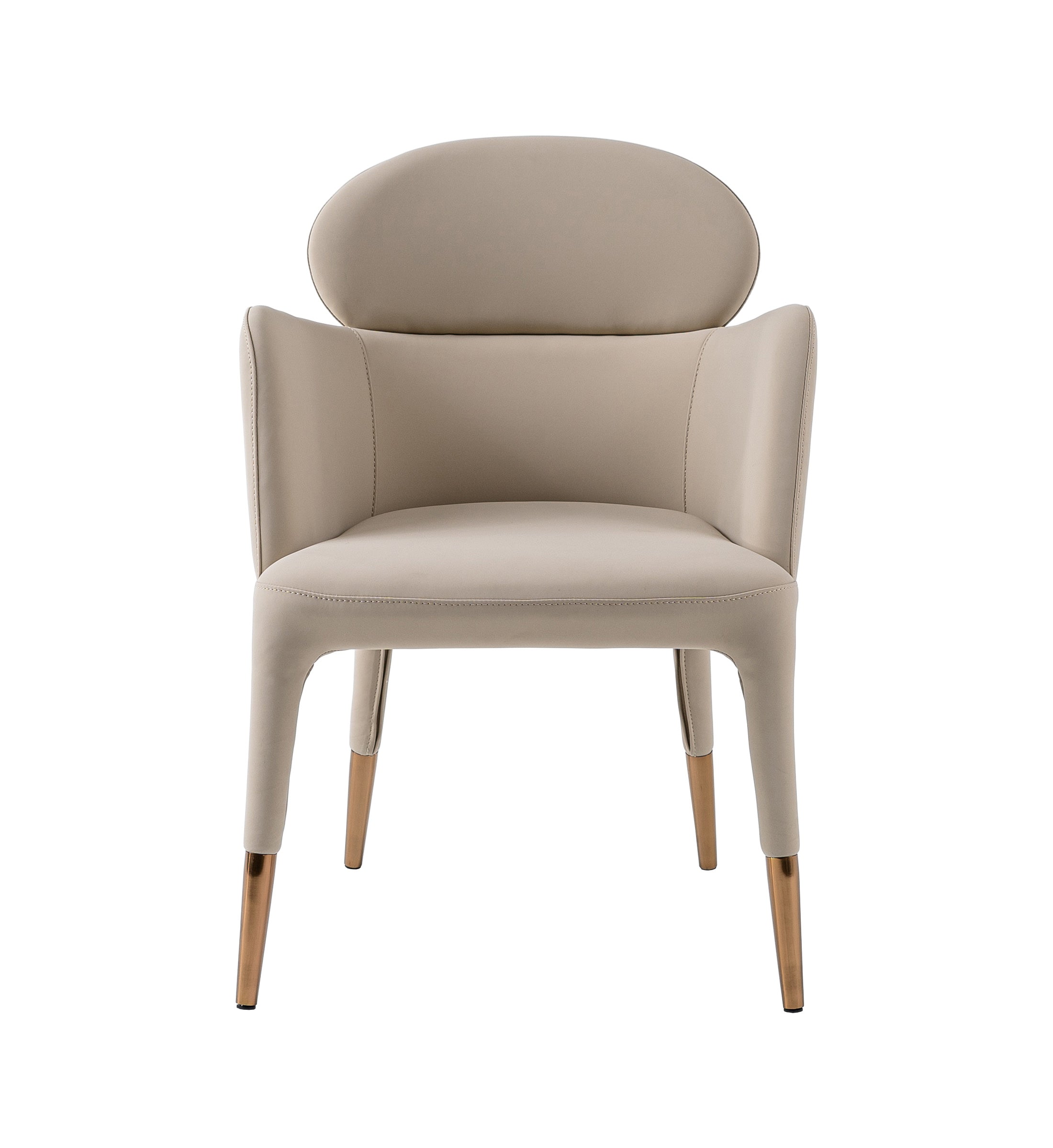 Modrest Shannon Modern Beige Vegan Leather & Rosegold Dining Chair Model VGVC-B022A-BGE