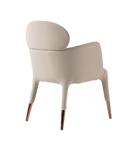 Modrest Shannon Modern Beige Vegan Leather & Rosegold Dining Chair Model VGVC-B022A-BGE