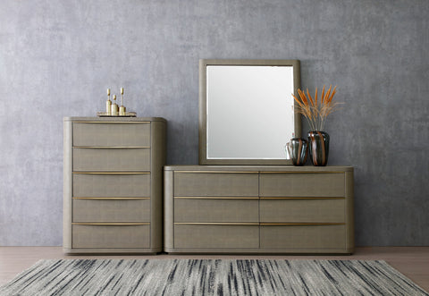 Modrest Lois Modern Beige Shagreen Mirror Model VGVC-J2408-M