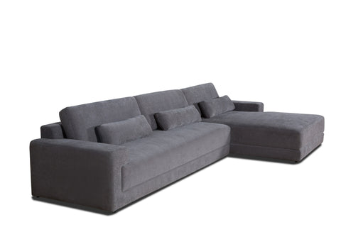 Divani Casa Loki Modern Grey Fabric Right Facing Sectional Sofa Model VGAH-SF1015-SECT-GRY