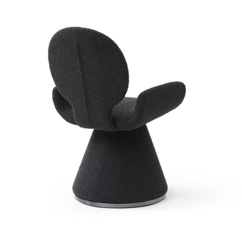 Modrest Neptune Contemporary Black Fabric & Brushed Black Gun Dining Chair Model VGVC-B2369-BLK