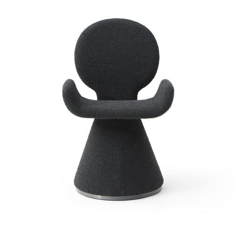 Modrest Neptune Contemporary Black Fabric & Brushed Black Gun Dining Chair Model VGVC-B2369-BLK