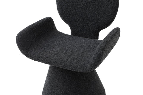 Modrest Neptune Contemporary Black Fabric & Brushed Black Gun Dining Chair Model VGVC-B2369-BLK