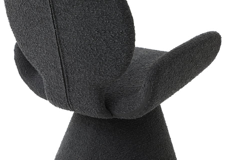 Modrest Neptune Contemporary Black Fabric & Brushed Black Gun Dining Chair Model VGVC-B2369-BLK