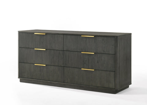 Nova Domus Santa Barbara & Santa Monica Modern Grey Fabric & Grey Wash Bedroom Set Model VGMA-BR-152-BR-144-SET-GRY