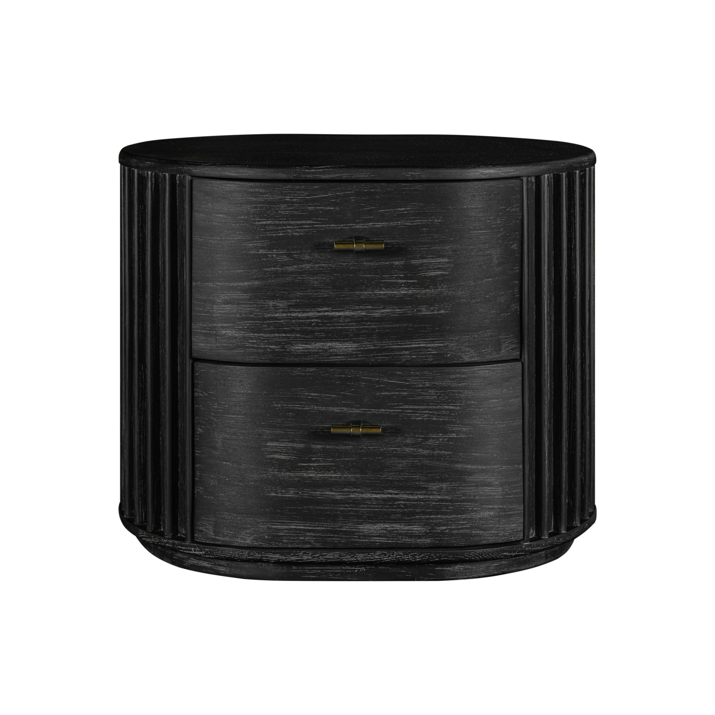 Modrest Fields Modern Black Acacia Nightstand Model VGWD-VGD2-BST02-BLK