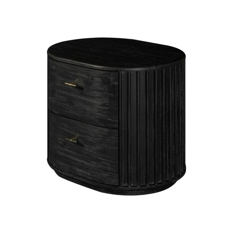 Modrest Fields Modern Black Acacia Nightstand Model VGWD-VGD2-BST02-BLK