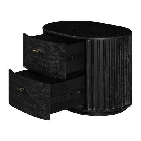 Modrest Fields Modern Black Acacia Nightstand Model VGWD-VGD2-BST02-BLK