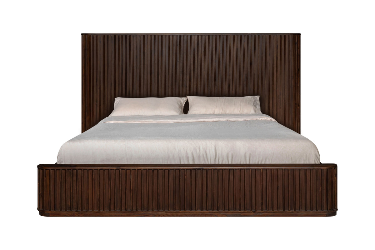 Eastern King Modrest Fields Modern Walnut Acacia Bed Model VGWD-VGD3-BED-WAL-EK