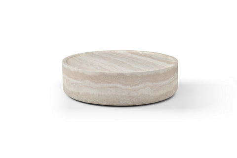 Modrest Benji Modern Faux Travertine Round Coffee Table Set Model VGIP-ST901-SET