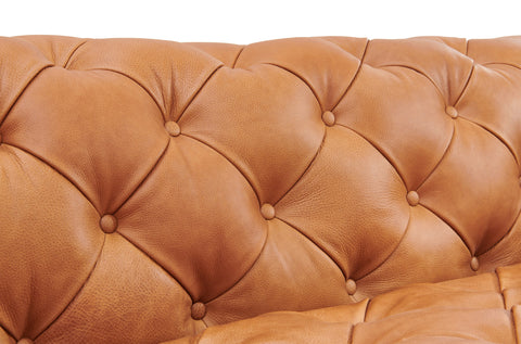 Divani Casa Dexter Transitional Camel Full Italian Leather Sofa Model VGCA-114-3-SEAT-BRN