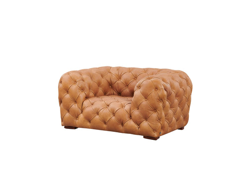 Divani Casa Dexter Transitional Camel Full Italian Leather Lounge Chair Model VGCA-114-CHR-BRN