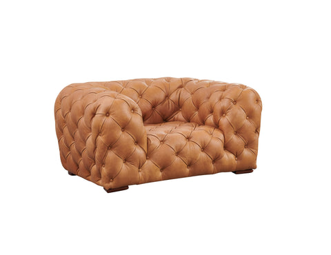 Divani Casa Dexter Transitional Camel Full Italian Leather Lounge Chair Model VGCA-114-CHR-BRN