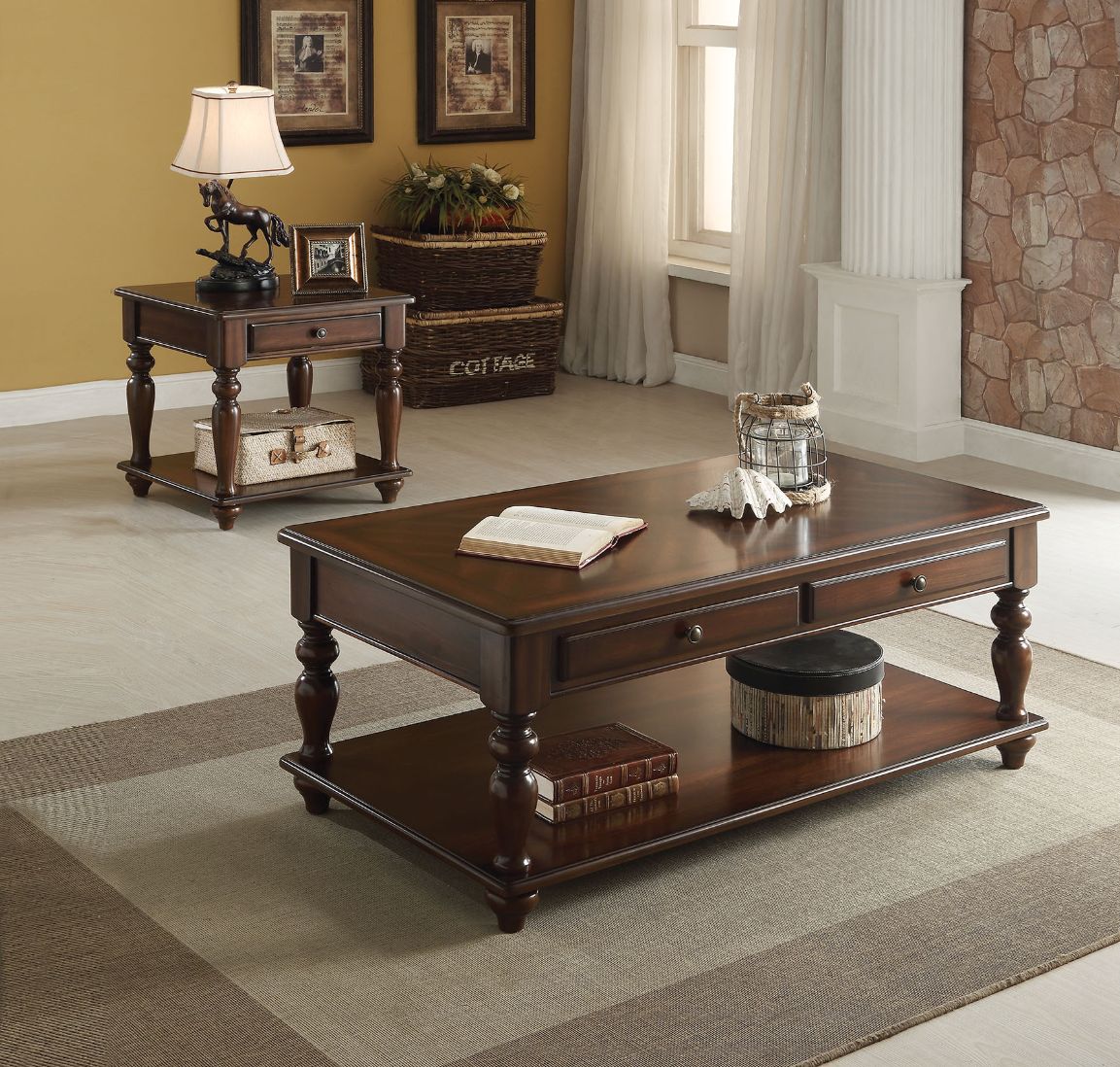 Farrel Walnut Coffee Table Model 82745 By ACME Furniture