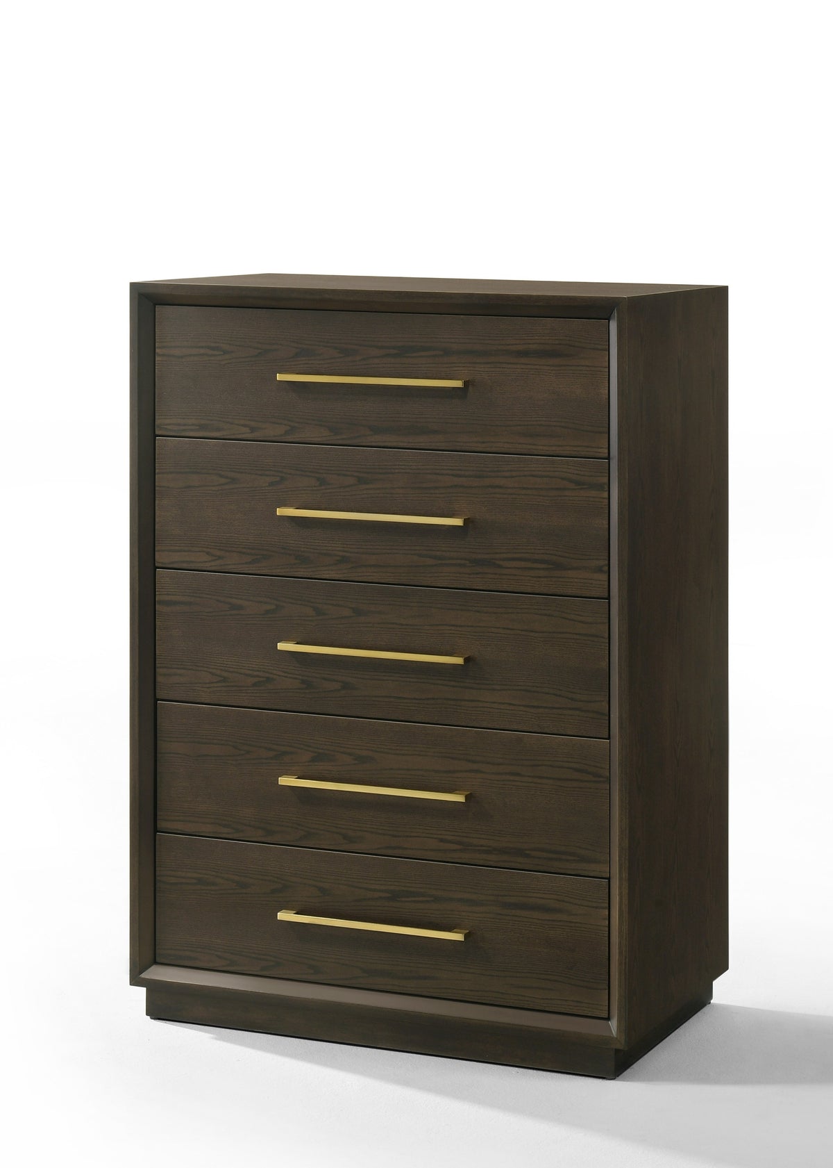 Modrest Manhattan Contemporary Brown Oak And Gold Chest Model VGMA-BR-127-CST-CRY