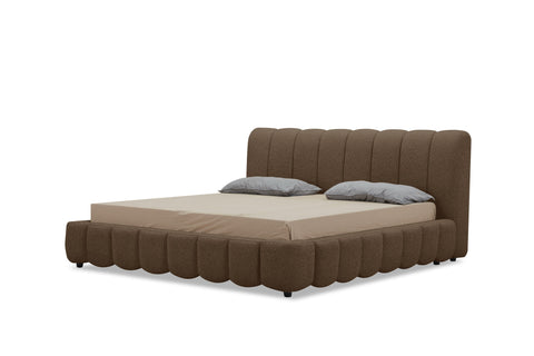 Queen Modrest Harris Modern Brown Fabric Bed Model VGKK-KF.B2032-BRN-Q