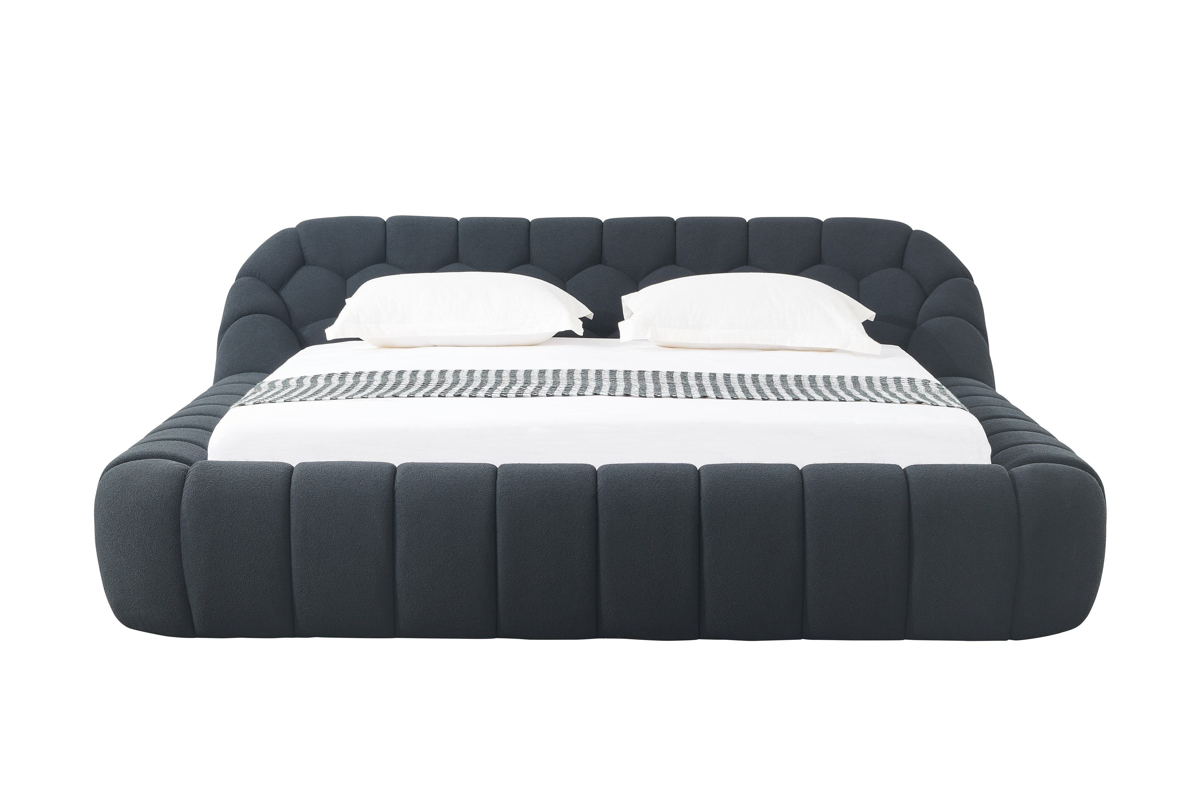 Eastern King Divani Casa Yolonda Modern Black Fabric Bed Model VGEV-A127-BLK-EK