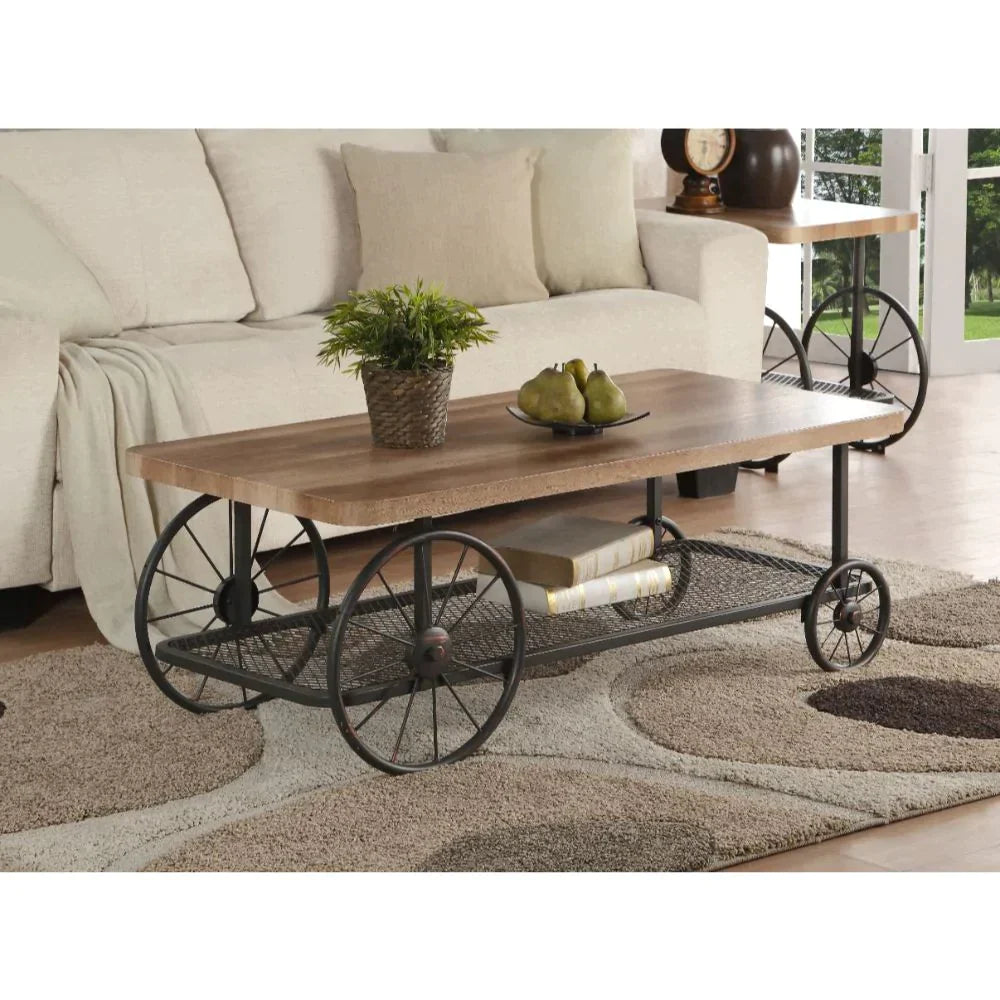 Francie Oak & Antique Gray Coffee Table Model 82860 By ACME Furniture