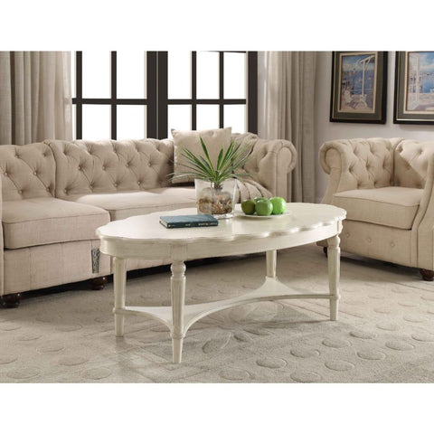 ACME Fordon French Antique White Finish Fordon Coffee Table Model 82920