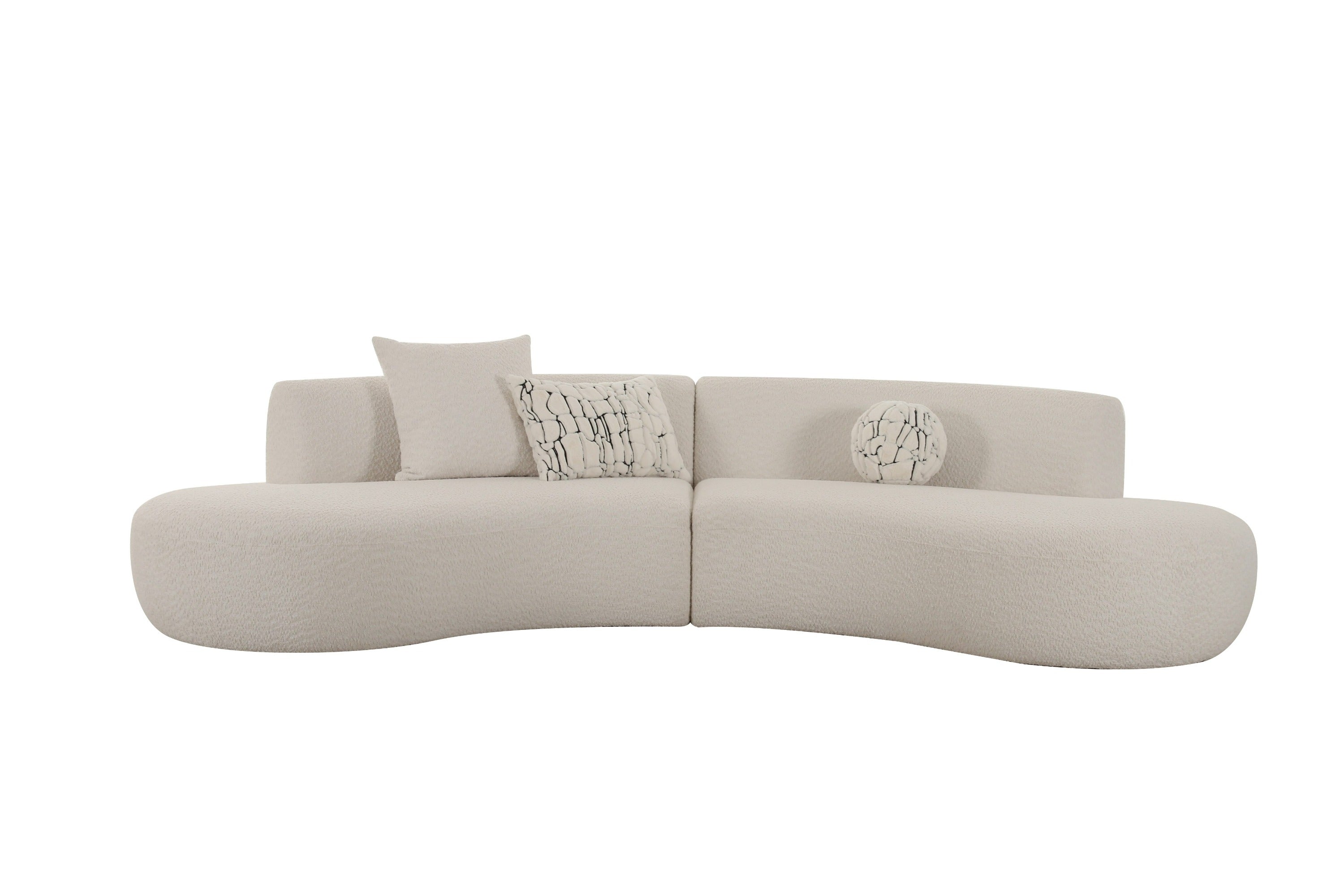 Divani Casa Weldon Modern Off White Fabric Curved Sectional Model VGOD-ZW-24024-G468-1A