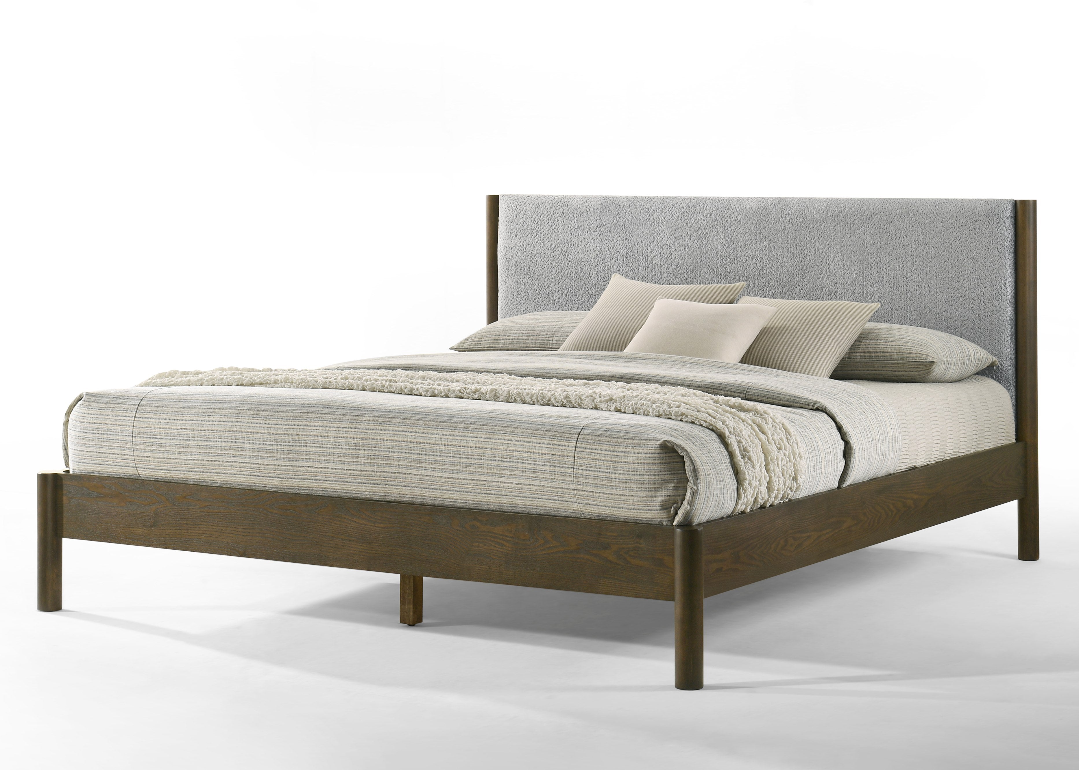 Eastern King Modrest Carolina Modern Grey Fabric & Wenge Bed Model VGMA-BR-167-BED-WNG-EK