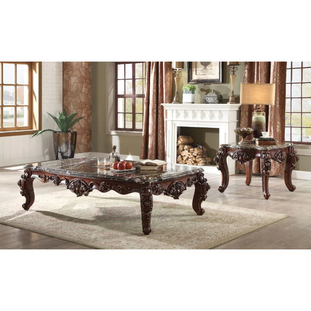 Forsythia Marble & Walnut Coffee Table Model 83070 By ACME Furniture