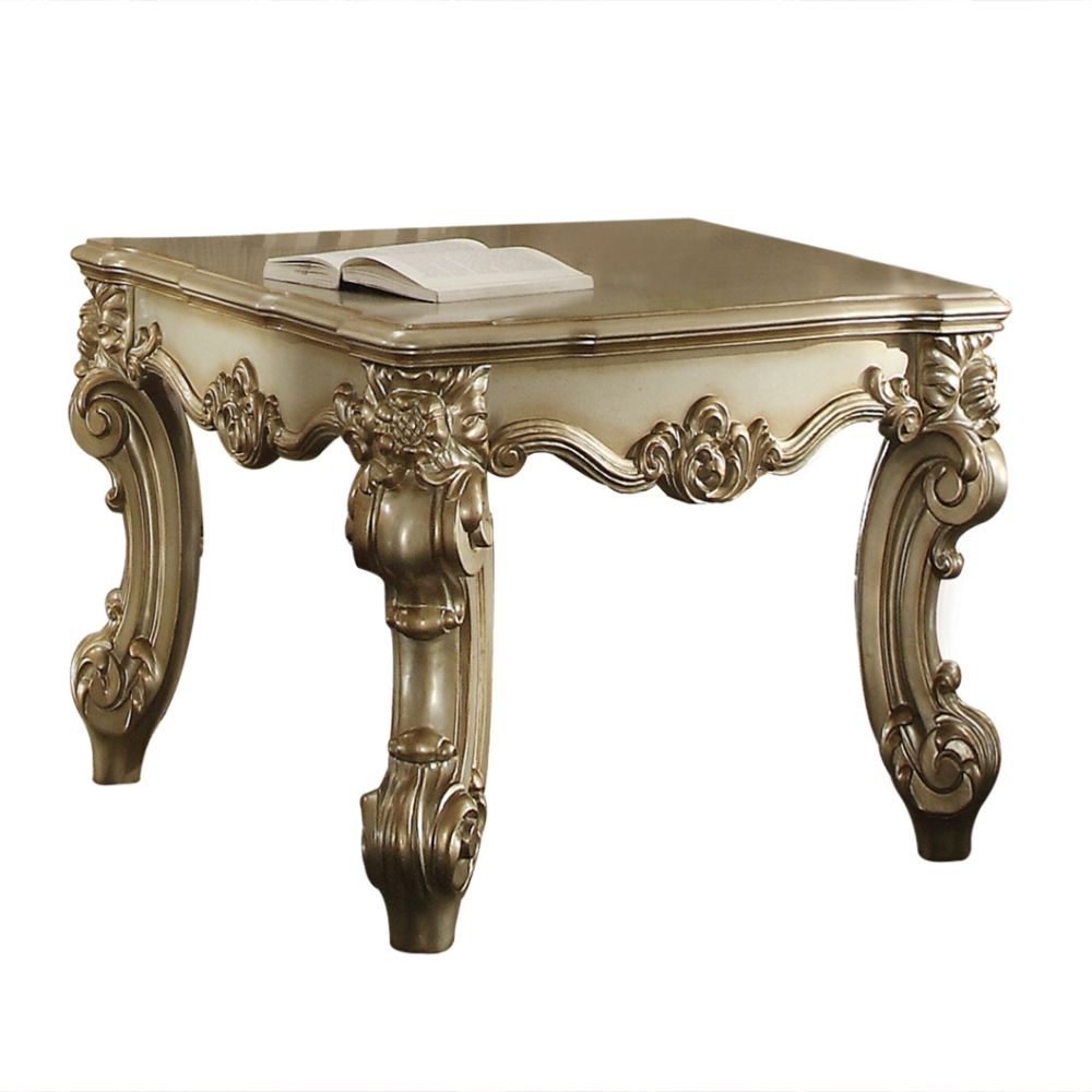 ACME Vendome II Gold Patina & Bone Finish Vendome II End Table Model 83121