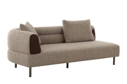 Divani Casa Plume Modern Brown Fabric Sectional Sofa Model VGOD-ZW-24014-BRN