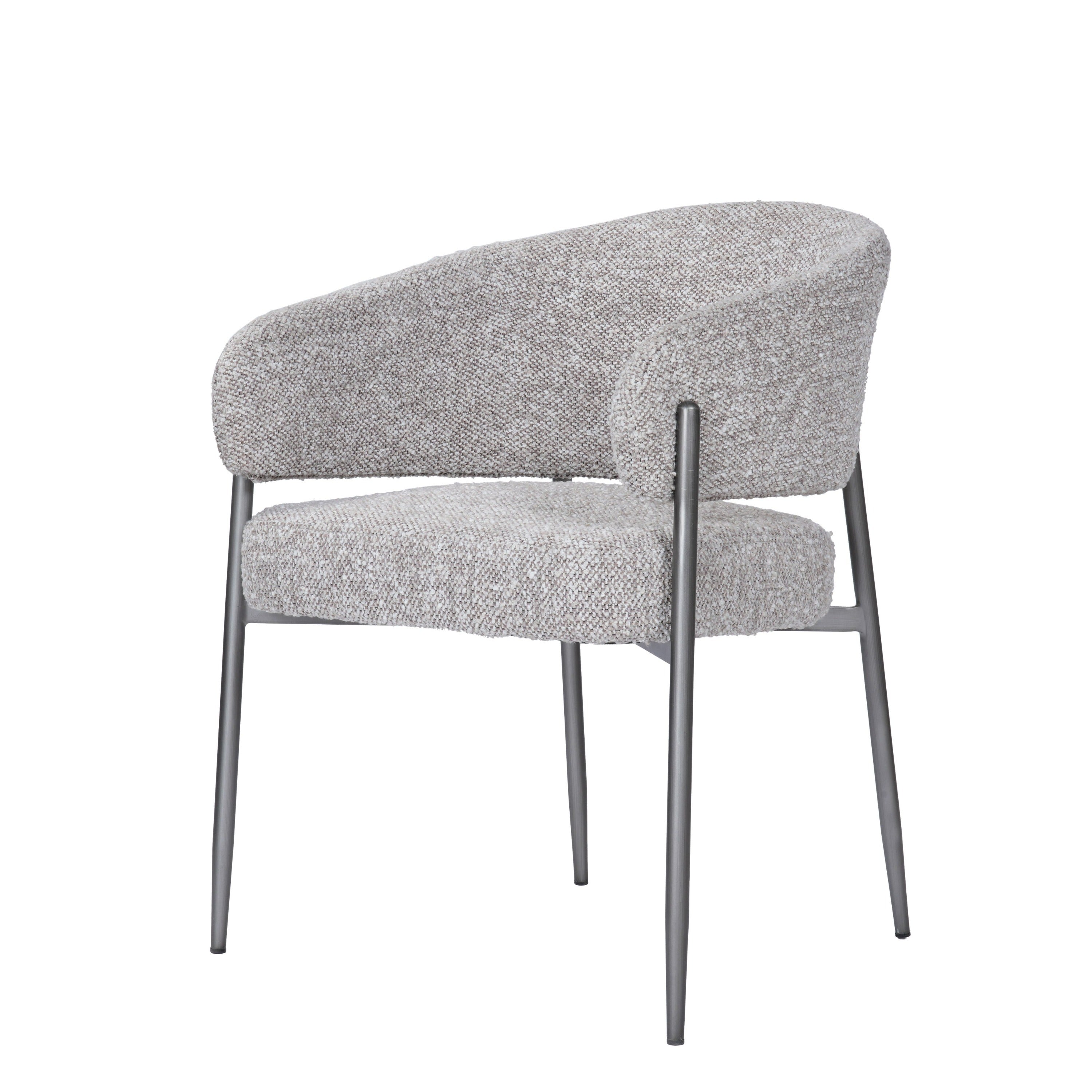 Modrest Thomas Modern Grey Fabric & Pewter Dining Chair Model VGEU-MC-7632CH-A-GRY