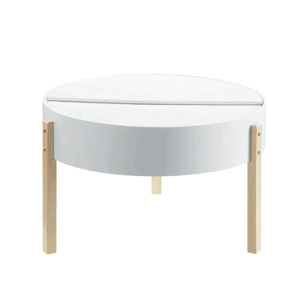 Bodfish White & Natural Coffee Table Model 83215 By ACME Furniture