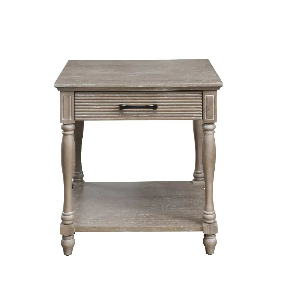 Ariolo Antique White End Table Model 83222 By ACME Furniture